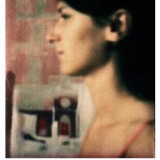 Karine, profil, tirage, sténopé, 2004.